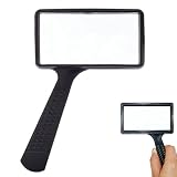 Lupa para Leer 10x, Lupa de Mano con Lente de Vidrio HD Rectangular para Lectura de Libros, Periódicos y Mapas, Color Negro (170g), Ideal para Personas Mayores y Aficionados