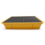 Bandeja de contención química con rejilla extraíble – de plástico estanca apilable fácil de limpiar para laboratorio taller e industria (49 * 35.5 * 9.5cm)