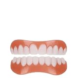 HOVKRE Prótesis Dentales Provisionales Set,Material de Silicona,Con Prótesis Maxilar y Mandibular + Adhesivo Dental, Fácil de Usar