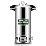 Huanyu 24L Autoclave Esterilizador Automático, Ajustable en Temp. Tiempo