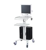 Carrito médico para Carrito móvil con Soporte para Monitor y Escáner Oral, Carro Dental con Ruedas, Carro de Doble Capa para Hospital, Clinica Dental y Oficina