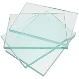 Placa Mezcladora de Vidrio Dental 4piezas 12,5x9,5x0,8cm | Bordes Biselados Antideslizantes, Vidrio Pulido Transparente, para Restauración Oral y Consulta Dental