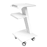 Carrito portátil, auxiliar para dispositivos médicos y dental, mesa auxiliar de 3 niveles, blanco