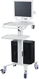 Carrito médico para Carrito móvil con Soporte para Monitor y Escáner Oral, Carro Dental con Ruedas, Carro de Doble Capa para Hospital, Clinica Dental y Oficina