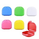 6 Piezas Caja ortodoncia,Caja ferula dental,Caja de baño para dentadura postiza,Caja dentadura postiza,Para proteger los dientes con agujeros de ventilación, caja de dentadura de ortodoncia