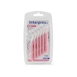 Interprox de 0,38 mm rosado más cepillo interproximal Nano – Pack de 6 | 0,38 mm, cabeza de cepillo angular, rosa, paquete de 6, cepillos interdentales