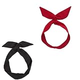 LATRAT 2 diademas flexibles, diademas con alambre de arco trenzado, estilo vintage, cinta para el pelo
