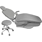 4 Piezas/Juego Funda Protectora Impermeable Elástica PU Cuero - Fundas Para Sillas Dentales - Funda Sillón Dental - Dental Cubierta Asiento Silla Reposacabezas Respaldo Protector Equipo Denti(Color:F)
