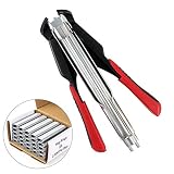 QWORK® Alicate Para Alambradas, Juego de alicates de anillo de cerdo tipo C con abrazaderas de sujeción de clip de montaje con 2500 anillos tipo C para vallas de animales