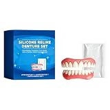 OVUNQUE Dentadura de Silicona – Prótesis Dental Flexible y Cómoda, Juego Completo Superior (5 cm) e Inferior (6 cm), Ajuste Fácil en Casa, Aspecto Natural y Duradero