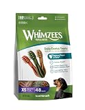 WHIMZEES Cepillos de Dientes XS 48 Piezas – Talla XS | Golosinas par Perros Muy Pequeños, de Larga Duración, Naturales y Sin Cereales, Vegetarianas, Sin Azúcares Añadidos