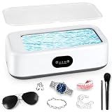 MXTIMWAN Limpiador Ultrasonidos 49000Hz, Limpiador de Gafas 640ML, Dentaduras Ultrasonidos con 3 Modos de Limpieza Temporizador, para Gafas Joyas Relojes Dentaduras Razots