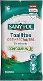 Sanytol – Toallitas Desinfectantes Multiusos, Eliminan Bacterias, Hongos y Virus Sin Lejía, Perfume Eucaliptus - 30 Toallitas (Paquete de 5)