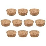 INCREWAY Corchos de vino, 10 tapones cónicos de madera natural con boca ancha, tapones para botellas de vino para el hogar, botellas de bricolaje (53 x 47 x 20 mm)