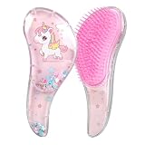 GXGM 1 Pieces Best Detangling Brush - Cepillo rompedor de nudos para cabello húmedo, seco, fino, grueso y de niños pequeños, cepillo para el cabello (rosa unicornio)