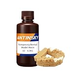 Antinsky Temporal Modelo Dental Resina para DLP LCD Impresora 3D Resina 405nm Alta Precisión Alta Dureza Tiempo de Curado Rápido Dientes Aspecto Texturizado Color de Dientes A3 500g