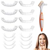 KAFZEL 4 pares Carillas Dentales Ajustables, Dientes Postizos Temporales,Dentaduras Superior e Inferior Instantáneas, Fácil de usar