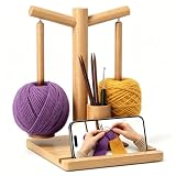 Leopacat Soporte Lana Doble MagnéTico Madera Natural Porta Agujas Y MóVi | Soporte MultifuncióN PráCtico Para Tus Trabajos De Tejido Y Ganchillo