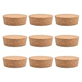 INCREWAY Tapones de corcho natural suave, 9 piezas, cónicos, de boca ancha, para botellas de vidrio, tanques de almacenamiento