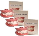 Prótesis dentales premium, kit de rebase de prótesis blandas, carillas dentales a presión, prótesis de silicona para colocar sobre los dientes existentes, para hombres y mujeres (3 Pcs)