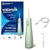 Waterpik Cordless Pulse, Irrigador Dental Eléctrico Portátil, Verde Menta | Portátil y recargable, Eliminación de placa, Para viajar y baños pequeños