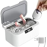 Dispositivo de limpieza por ultrasonidos para gafas, 500 ml, limpiador ultrasónico para baño, con 4 funciones de tiempo y soporte para reloj, dispositivo ultrasónico para gafas, joyas, relojes
