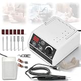 Dispositivo Pulido Micromotor, LCD Pulido Eléctrico Micromotor 0-45000rpm | Tamaño Taladro 2,35Mm Máquina Pulidora Eléctrica Joyería Laboratorio Cerámica Silicona Vidrio Trabajo Tallado Dientes