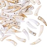 SOFPLATE 1 caja 60 unidades Dije de Colmillo de Lobo Dije de Diente de Anim | Colgantes de Cuentas Lisas de Acrílico Blanco con Forma de Dientes de Lobo para la Fabricación de Joyas Pulseras Collares Y P