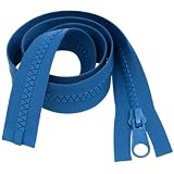 Cremallera gruesa de 41 cm, color azul medio, estilo separador, dientes fuertes #5, perfecto para bolsas y accesorios hechos a mano Giddy Square