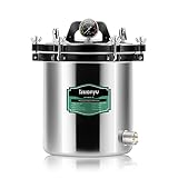 Huanyu 18L Autoclave Esterilizador, 2 Válvulas, esterilización por vapor | Autoclave de Vapor de Laboratorio Antiquemaduras Esterilizador de Vapor de Alta Presión para Laboratorios Universidades