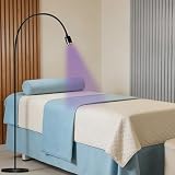 CGBE Lámpara UV para Pestañas 10W Curado Rápido 2-3s con Interruptor de Pie | Diseño 2 en 1 con Base y Pinza, Cuello Flexible 360°, Tamaño Punto Ajustable, Ideal para Extensiones de Pestañas y Uñas Gel