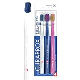 Curaprox CS 5460 Pack De 3, Blanco/Azul Oscuro/Rosa, Fab. En Suiza | Cuidado De Dientes Y Encías Para Adultos, Cerdas Curen® Ultra Suaves, Paquete De 3