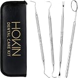 HOKIN Placa Removedor Dientes Limpieza Herramienta 4Pcs Dental Cuidado Kit Diente Relleno Reparación Juego Acero Inoxidable Dental Herramientas Para Hombres Mujeres Niños Y Mascota Cuidado