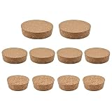 INCREWAY Tapones de corcho cónicos de madera con boca, 10 unidades, 3 tamaños, tapones de corcho natural y suave, tapones de repuesto para botellas de vino y cerveza