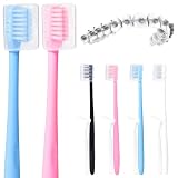 Y-Kelin Cepillo de dientes ortodóntico en forma de V para soportes de ortodoncia 4 unidades (paquete de 1) cerdas suaves con cepillo dental interno
