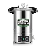 Huanyu Esterilizador Autoclave 18L, ajustable en temperatura y tiempo | Diseño de apertura rápida, Autoclave eléctrico, Esterilizador de vapor de alta presión para laboratorios Universidades
