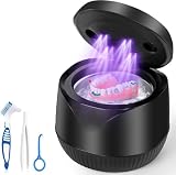 Limpiador Ultrasónico Dental con UV, Vankarr 45000Hz 25W Portátil Pod Dental para Férulas, Prótesis, Retenedores y Alineadores - 4 Lámparas UV-C, 200ml, Negro