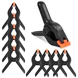 OSDUE 9pcs Abrazaderas de Resorte Nylon, 4 Pulgadas Pinzas Negro | Clips Abrazaderas Carpintero de Sujeción Resorte Amplia Apertura para Fondo Fotografía Carpintería Lienzos Aplicación Casa