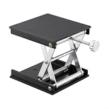 Mesa de elevación de plástico resistente al desgaste para laboratorio de | 90x90m m para la plataforma, rango de elevación de 2.5-9cm, ajuste de la perilla, plástico resistente al desgaste