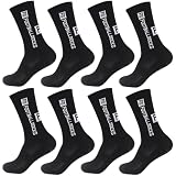 GWEOR 4 pares de calcetines deportivos antideslizantes, calcetines de agarre con puntos de goma, absorben el sudor y transpirables, unisex, adecuados para fútbol - Negro