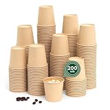 MAXI PRODUCTS - Vasos Café Desechables Kraft - Vasos Cartón - Vasos Desechables Catering - Vasos Café para Llevar - APTO BEBIDAS CALIENTES Y FRÍAS (120 cc, 200 unidades)