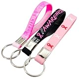 GXGM 15 Correas para el Llaveros para concienciación del cáncer de Mama, Color Rosa para Apoyar a Sobrevivientes Luchadores y Eventos Benéficos