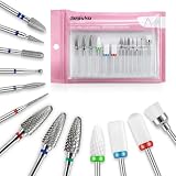 13 fresas torno para uñas carburo, 3/32'' para la eliminación de cutículas | Profesionales brocas uñas para técnicos iniciante de uñas, Duradera para un uso prolongado, sin calor para manicura pedicura