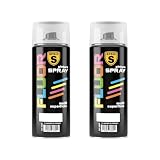 SPSIL Pintura Spray Brillante Barniz Fluor(pack of 2) 200ml, Metal Secado RápidoPintura Profesional Interior Exterior, Aplicación Fácil en Madera Plástico, DIY Decoración Muebles Automóviles