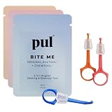 PUL Herramienta para masticar y quitar alineadores transparentes 2 en 1 | Combo masticable + removedor de ortodoncia | Accesorio dental higiénico, reutilizable y sin BPA para Invisalign | Paquete de 3