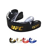 OPRO Protector Bucal Nivel Oro para Brackets – Negro/Plateado | Ajuste Premium – Bucal para Boxeo, MMA, BJJ, Rugby y Hockey – Moldeo Fácil – con Garantía Dental Incluida