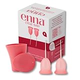 enna Cycle Easy Copa Menstrual Talla S| Pack de 2 copas menstruales | Con Esterilizador enna Box | Hasta 12 horas de protección | Silicona médica | Reutilizable | Fabricada en España | 17,5 ml