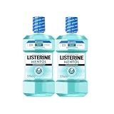 Listerine Enjuague Bucal, Mentol Sabor Suave, Sin Alcohol, Para uso Diario, Aliento Fresco Duradero, 500ml (Paquete de 2)