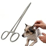 MWUMRCM Pinza Hemostática Multifuncional, 1 pieza Pinza de Acero Inoxidable,Oreja de Mascotas Fórceps de Bloqueo, para mascotas, tijeras de punta roma, para limpieza de orejas de mascotas