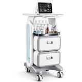 VEVOR Carros de Laboratorio de 3 Niveles Carro Médico con 2 Cajones, 1 Bandeja Superior y 4 Ruedas Silenciosas Carro Médico Móvil con Material ABS para Laboratorio, Clínica, Hospital, Blanco